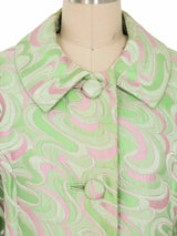 1960s Pastel Swirl Brocade Coat Outerwear arcadeshops.com