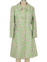 1960s Pastel Swirl Brocade Coat Outerwear arcadeshops.com