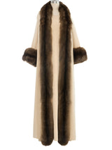 Normal Norell Tan Sable Trimmed Dress Ensemble Suit arcadeshops.com