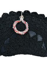1940s Black Crochet Cord Fan Clutch Bag arcadeshops.com