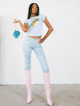 2011 Chanel Embroidered Boot Cut Jeans Bottom arcadeshops.com