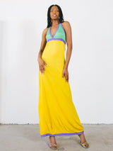 Giorgio di Sant'Angelo Colorblock Halter Maxi Dress Dress arcadeshops.com