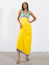 Giorgio di Sant'Angelo Colorblock Halter Maxi Dress Dress arcadeshops.com