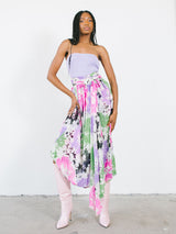 1970s Valentino Watercolor Floral Chiffon Maxi Skirt Bottom arcadeshops.com