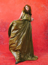 2018 Bottega Veneta Metallic Grommet Parachute Gown Dress arcadeshops.com