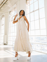 Les Habitudes Layered Ivory Gown Dress arcadeshops.com