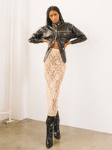 1996 Dolce & Gabbana Nude Lace Midi Skirt Bottom arcadeshops.com