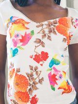 Christian Dior Flowers And Leaves Beaded Baby Tee T-Shirt arcadeshops.com