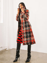 1960s Davidow Red And Black Chunky Tweed Coat Outerwear arcadeshops.com
