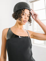 1960s Christian Dior Black Pleated Turban Hat Accessory arcadeshops.com