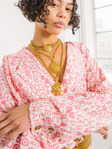 1995 Chanel Gold Plated Oversized Clover Necklace Accessory arcadeshops.com