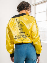 Ellis Island Embroidered Satin Bomber Jacket arcadeshops.com