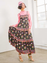 1970s Lanvin Floral Midi Dress Dress arcadeshops.com