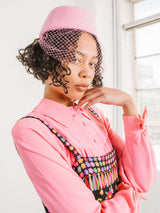 Adolfo Pink Rhinestone Fascinator Hat Accessory arcadeshops.com