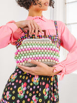 1960s Multicolor Metalic Beaded Handbag Accessory arcadeshops.com