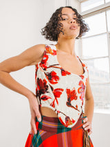 2019 Vivienne Westwood Floral Velvet Corset Top arcadeshops.com