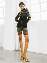 Junior Gaultier Striped Intarsia Knit Shorts Bottom arcadeshops.com