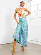 1960s Emilio Pucci Printed Turquoise Maxi Skirt Bottom arcadeshops.com