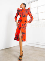2020 Balenciaga Structured Shoulder Floral Coat Outerwear arcadeshops.com