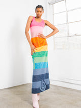 Rainbow Striped Knit Maxi Dress Dress arcadeshops.com