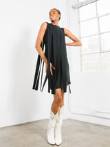 1960s Black Carwash Fringe Sheath Dress Dress arcadeshops.com