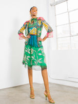 Embellished Indian Silk Chiffon Skirt Ensemble Suit arcadeshops.com