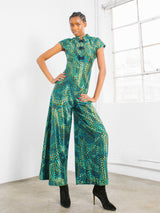 Mosaic Printed Frog Closure Jumpsuit Jumpsuit arcadeshops.com