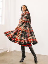 1960s Davidow Red And Black Chunky Tweed Coat Outerwear arcadeshops.com