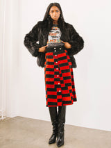 1970s Checkered Suede Midi Skirt Bottom arcadeshops.com