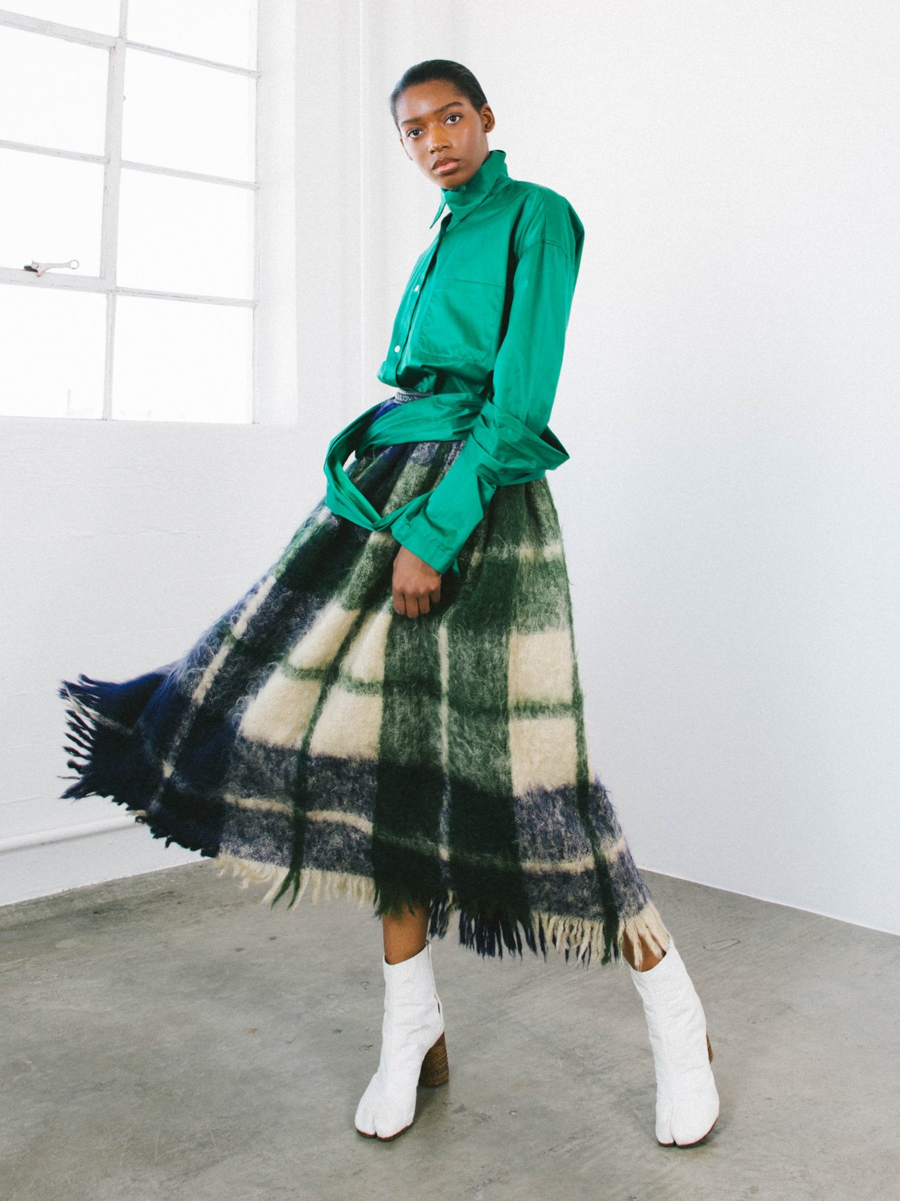 Bonnie Cashin Mohair Check Skirt