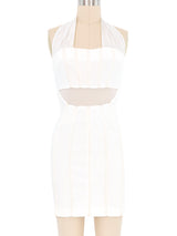 Mesh Paneled Halter Mini Dress Dress arcadeshops.com