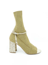 Miu Miu Metallic Gold Sock Boots Accessory arcadeshops.com