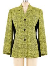 Versus by Gianni Versace Printed Yellow Blazer Jacket arcadeshops.com