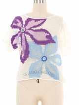 White Crochet Floral Top Top arcadeshops.com