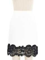 1990s Gianni Versace Couture Contrast Lace Trim Skirt Bottom arcadeshops.com