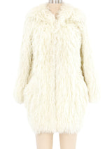 Ivory Yarn Shag Jacket Jacket arcadeshops.com