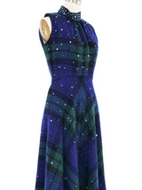 Morton Myles Crystal Studded Tartan Jumpsuit Jumpsuit arcadeshops.com