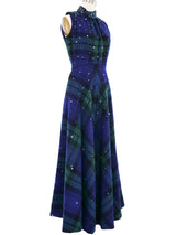 Morton Myles Crystal Studded Tartan Jumpsuit Jumpsuit arcadeshops.com
