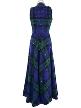 Morton Myles Crystal Studded Tartan Jumpsuit Jumpsuit arcadeshops.com