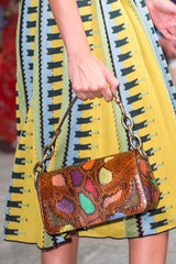 2017 Bottega Veneta Multicolor Snakeskin Chain Bag Accessory arcadeshops.com
