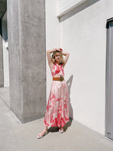 Malcolm Starr Printed Silk Palazzo Jumpsuit Suit arcadeshops.com