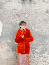 1995 Gucci Burnt Orange Shearling Coat Jacket arcadeshops.com