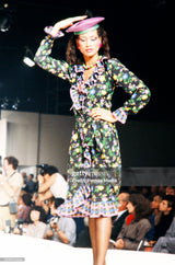 1980 Yves Saint Laurent Floral Ruffle Dress Dress arcadeshops.com
