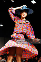 1980 Yves Saint Laurent Printed Silk Dress Dress arcadeshops.com