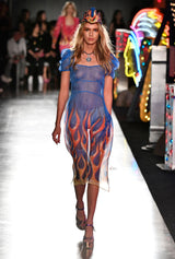 2018 Moschino Silk Flame Dress Dress arcadeshops.com