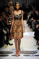 2010 Prada Embellished Ruffle Bust Watercolor Print Dress Dress arcadeshops.com