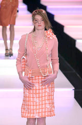 Chanel Varsity Style Pink Sweater Top arcadeshops.com