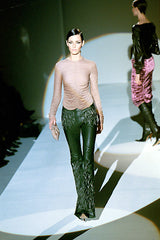 1999 Gucci Embroidered Leather Trousers Bottom arcadeshops.com