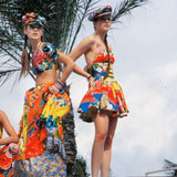 1993 Versus Gianni Versace Floral Print Halter Dress Dress arcadeshops.com