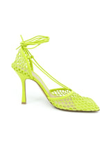 Bottega Veneta Neon Stretch Mesh Heeled Sandals, 39.5 Accessory arcadeshops.com